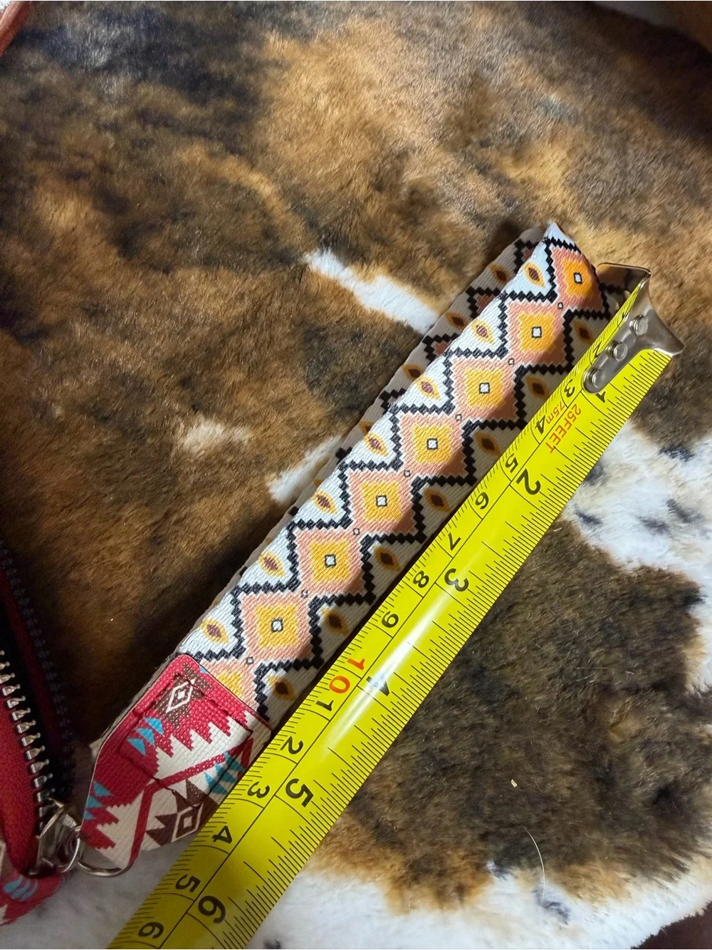 Southwestern Aztec Zip Wristlet Wallet - red & Turquoise